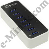 Хаб (концентратор) USB 5bites HB37-305PWH 7-port USB3.0 Hub, КНР