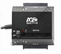 Переходник-адаптер для жесткого диска SATA - USB 2.0 AGESTAR S3BP, КНР