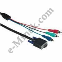 Кабель Hama 00122229 3RCA(m)-VGA(m) 2m 1зв черный (H-122229), КНР