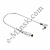 Кабель-адаптер Hama H-14011 2.5 мм Jack (m) - 3.5 мм Jack (f) стерео позолоченные контакты белый, КНР