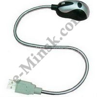 USB-лампа, фонарик на гибкой ножке с выключателем (2 диода), КНР