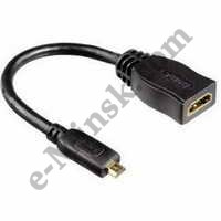  Hama High Speed microHDMI(m)-HDMI(f) 0.1m Ethernet     (H-122236), 