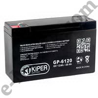 Аккумулятор для ИБП, игрушек 6V/12Ah Kiper GP-6120 F1, КНР