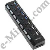  () USB Orient BC-315 7-port Hub, 4xUSB3.0 +3xUSB2.0