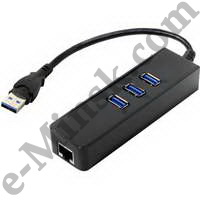  () USB Orient JK-340 USB3.0 Hub 3 port + LAN UTP10/100/1000Mbps