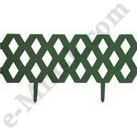Забор "Ромб" декоративный, гибкий L=1,2м, H=22см (2шт по 60см и 4 ножки) темно-зеленый Park R999137, КНР